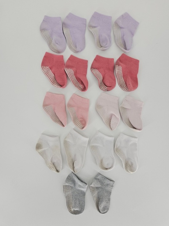 Other - 5/$25 Toddler Girls Non Slip Grip Ankle Socks Low Cut 9 Pairs